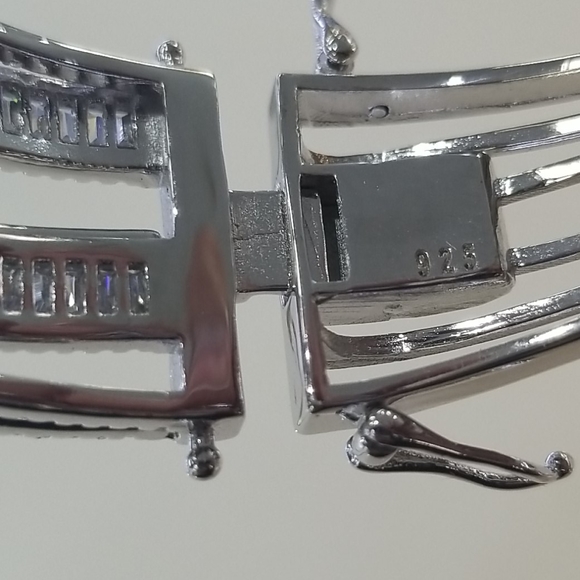 Sterling silver 925 bracelet with white sapphires - Picture 4 of 6